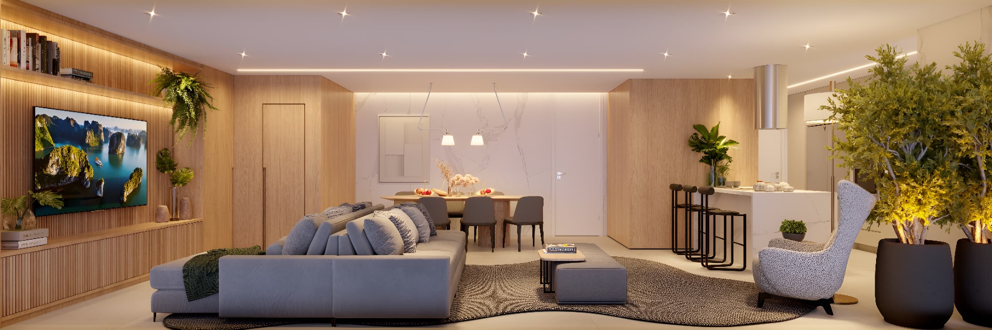 Gourmet kitchen with high-end appliances.